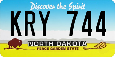 ND license plate KRY744