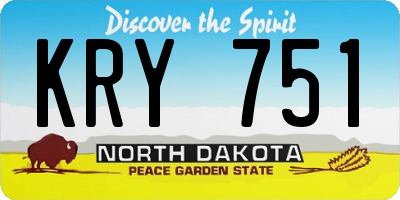 ND license plate KRY751