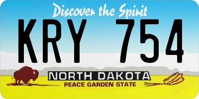ND license plate KRY754