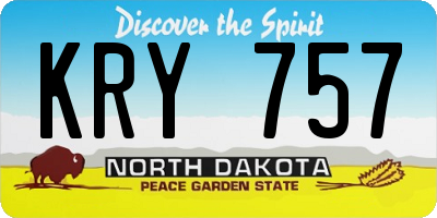 ND license plate KRY757