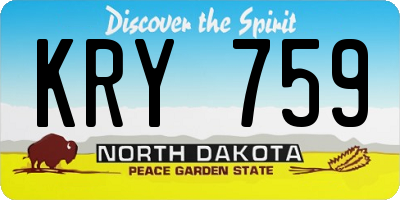 ND license plate KRY759