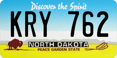 ND license plate KRY762