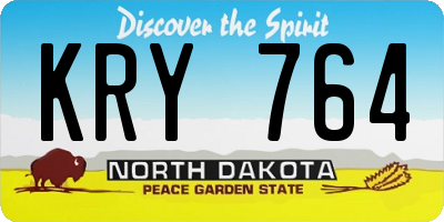 ND license plate KRY764
