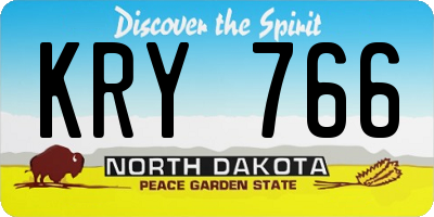 ND license plate KRY766