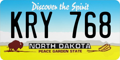 ND license plate KRY768