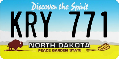 ND license plate KRY771