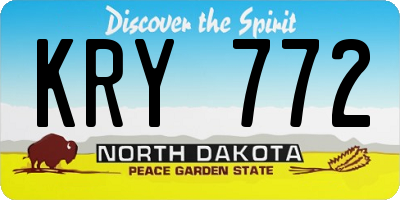 ND license plate KRY772