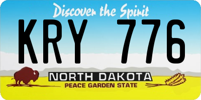 ND license plate KRY776