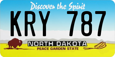ND license plate KRY787