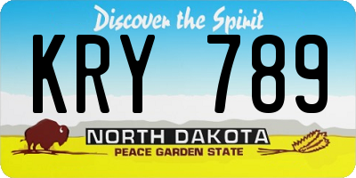 ND license plate KRY789