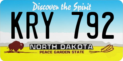 ND license plate KRY792