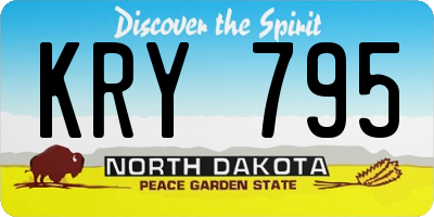 ND license plate KRY795