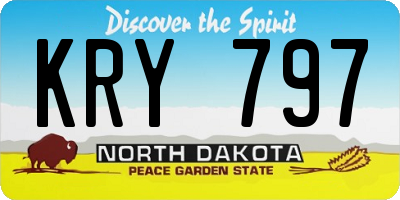 ND license plate KRY797