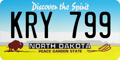 ND license plate KRY799