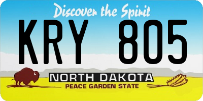 ND license plate KRY805