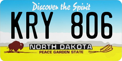 ND license plate KRY806