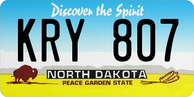 ND license plate KRY807