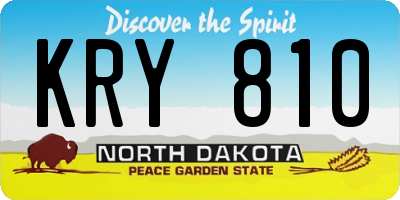 ND license plate KRY810