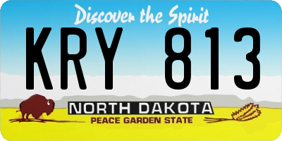 ND license plate KRY813