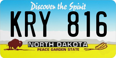 ND license plate KRY816