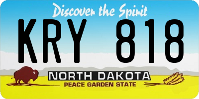 ND license plate KRY818