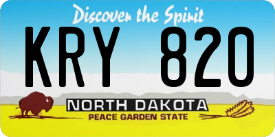 ND license plate KRY820