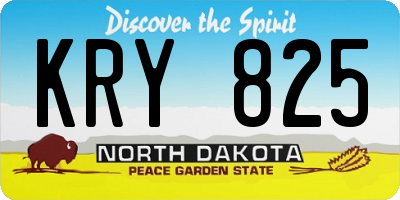 ND license plate KRY825