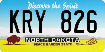 ND license plate KRY826