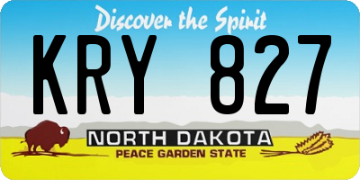 ND license plate KRY827