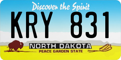 ND license plate KRY831