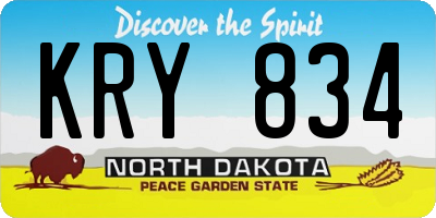 ND license plate KRY834