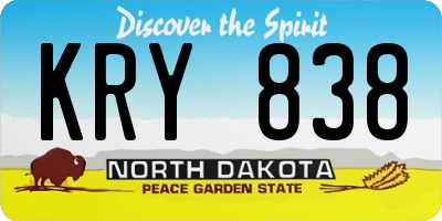ND license plate KRY838