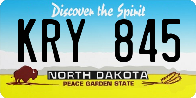 ND license plate KRY845