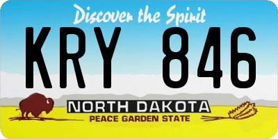 ND license plate KRY846