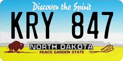 ND license plate KRY847