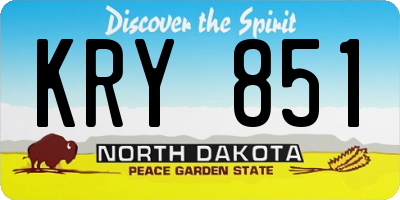 ND license plate KRY851