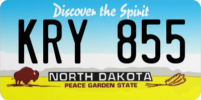 ND license plate KRY855