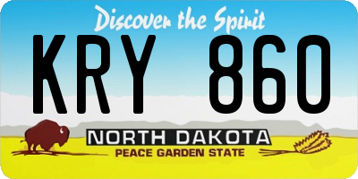 ND license plate KRY860