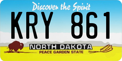 ND license plate KRY861