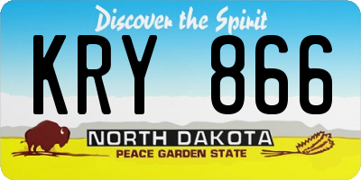 ND license plate KRY866