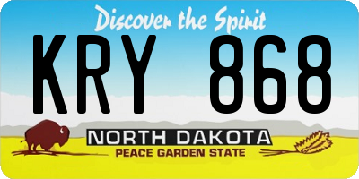 ND license plate KRY868