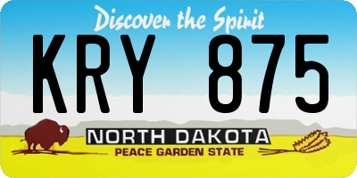 ND license plate KRY875