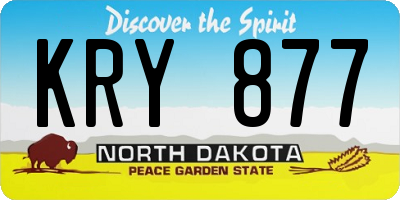 ND license plate KRY877