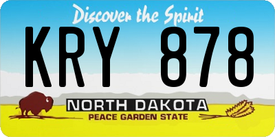 ND license plate KRY878