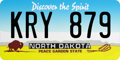 ND license plate KRY879