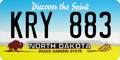 ND license plate KRY883