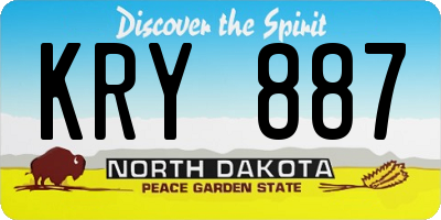 ND license plate KRY887