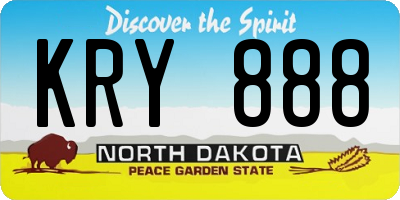 ND license plate KRY888