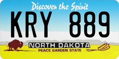 ND license plate KRY889