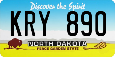 ND license plate KRY890